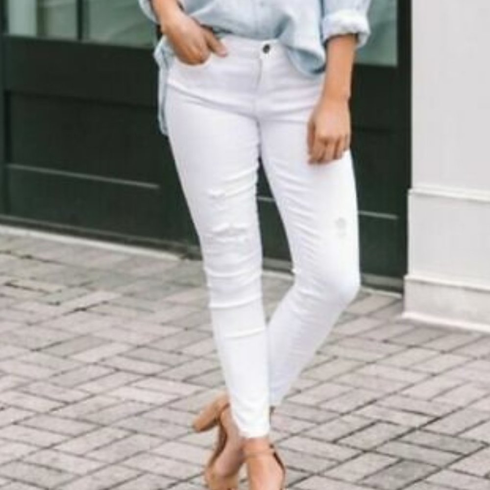 Pistola Women’s White Oak Distressed Skinny Jeans